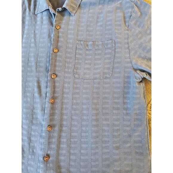 JAMAICA JAXX Shirt Mens 2XL XXL Button Down Blue Hawaiian 100% Silk Short Sleeve - Picture 6 of 8